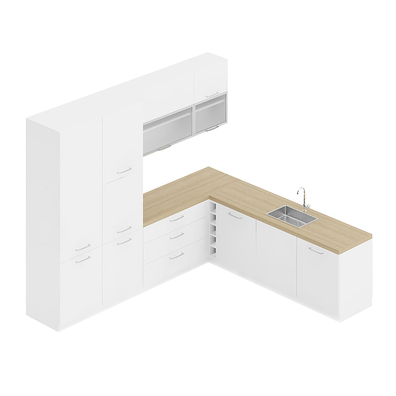 White kitchen furniture set model TurboSquid 1205303