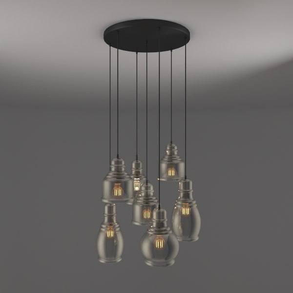 Glass Jar Cer 8 Light Cascade Pendant