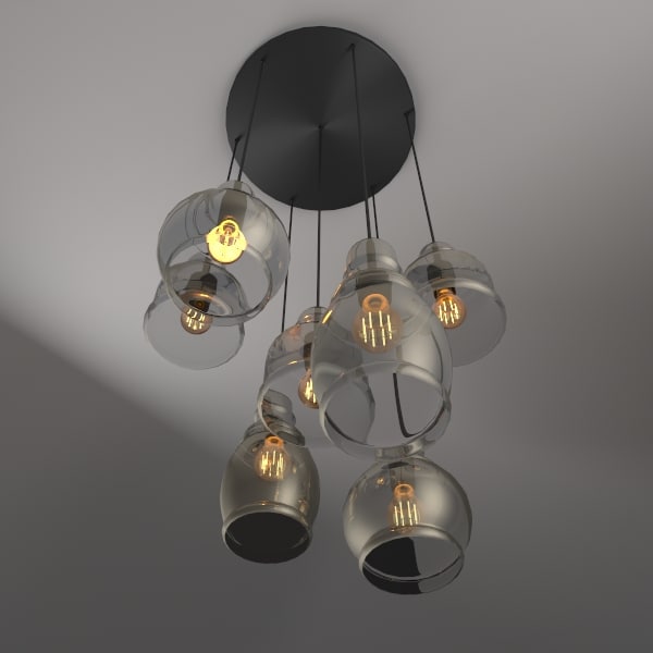 Glass Jar Cer 8 Light Cascade Pendant