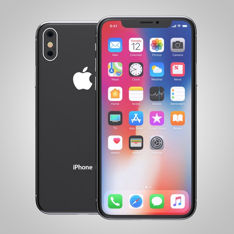 Modelo 3d apple iphone x 2017 iphone 10 con color blanco gris