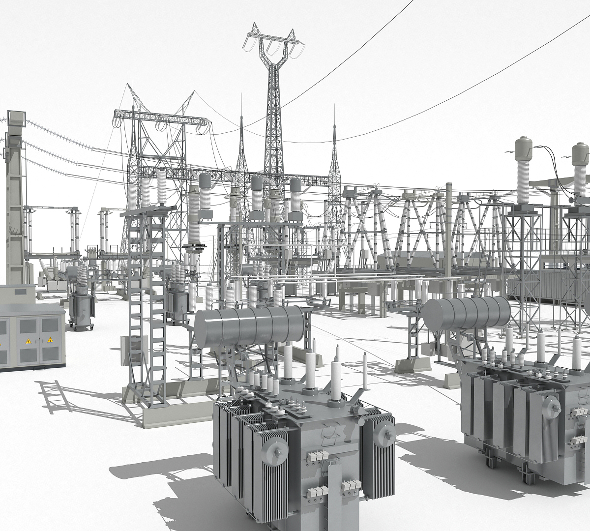 Electrical substation sub 3D - TurboSquid 1205614