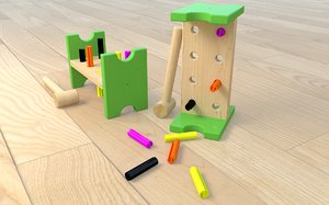 3D wood wooden toy