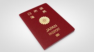 japan passport 3D