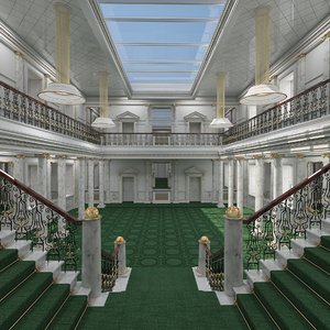 3D model classical grand staircase