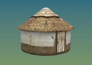 3D medieval hut yurt model