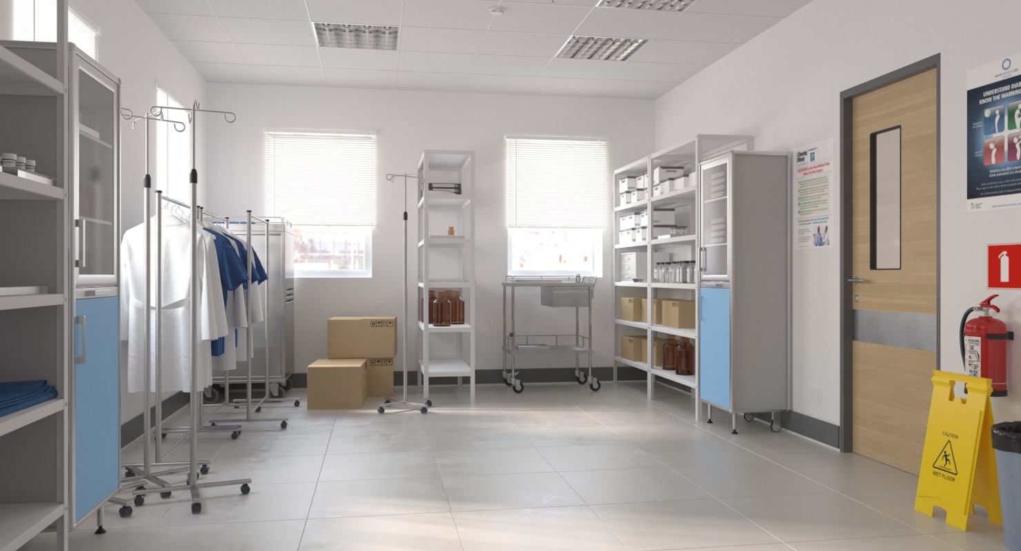 Realistic hospital room archive 3D  model TurboSquid 1205907