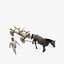 3D peasant horse cart bags model