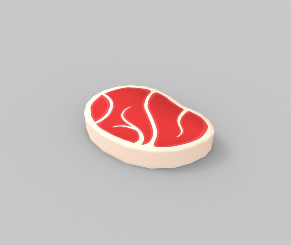 Steak Cartoon 3D Model TurboSquid 1206091