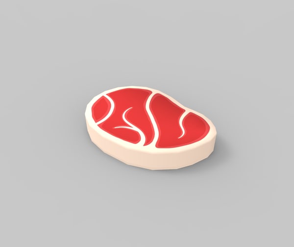 steak cartoon 3D model