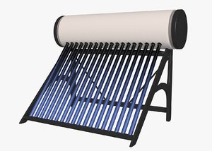 solar water heater 3D model