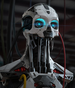 3D cyborg bust