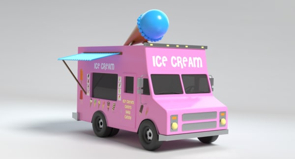 アイスクリーム販売車3dモデル Turbosquid