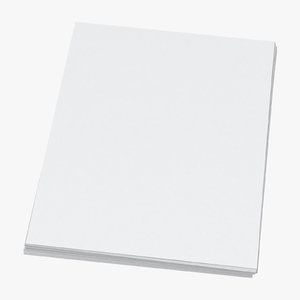 3D small stack paper sheets model