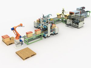 automatic sealing packing line 3D