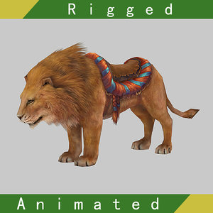 lion rigged animations 3D