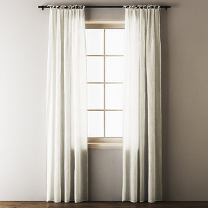 3D tie-top linen curtains model