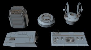 3D starship greeble 6 model