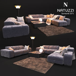 3D model sofa natuzzi surround 2571