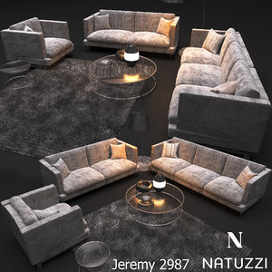 sofa natuzzi jeremy 2987 3D model