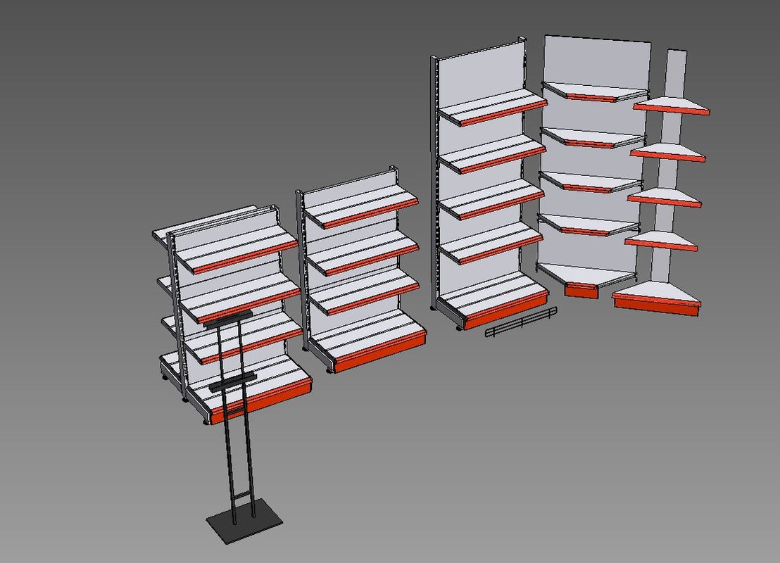 Market shelf 3D model TurboSquid 1207164
