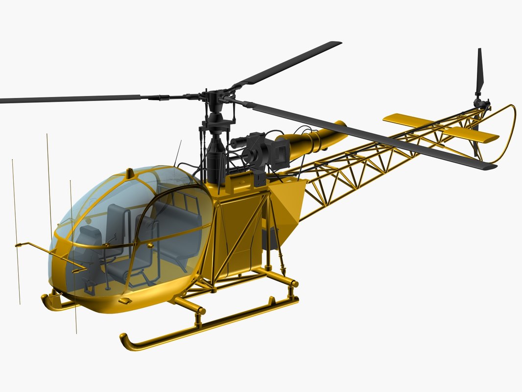 Alouette utility helicopter 3D model TurboSquid 1207223