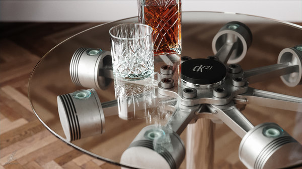 3D coffee table pistons
