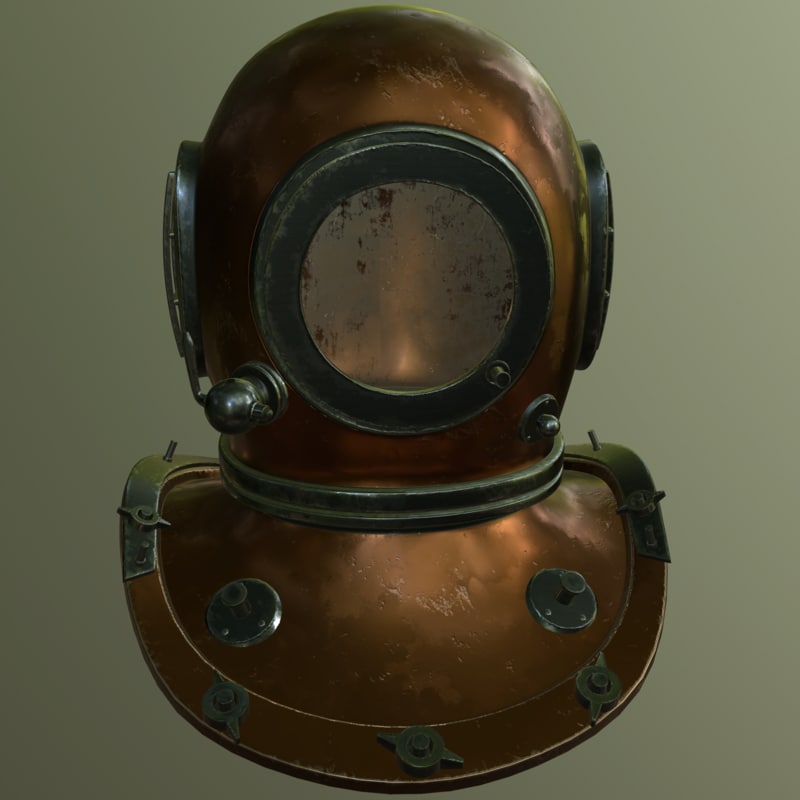 Antique diving helmet 3D model TurboSquid 1207487