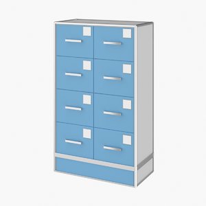 3D realistic medical archive cabinet
