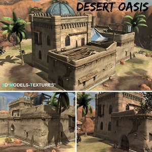 3D desert oasis