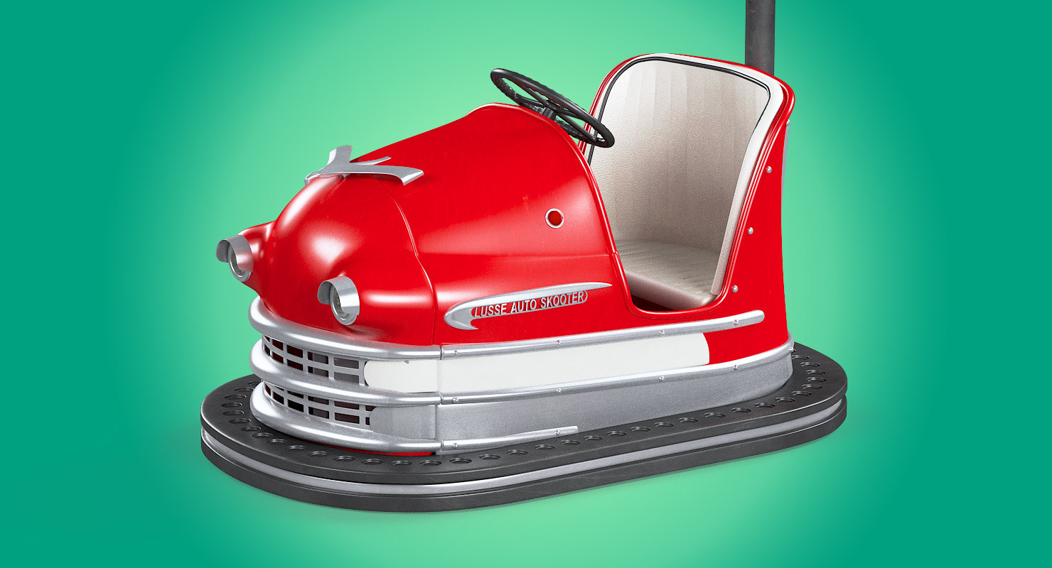 3d vintage bumper cars model