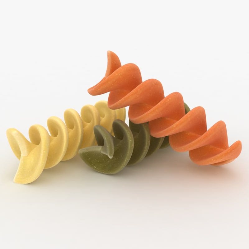 3D model realistic colourful spiral pasta TurboSquid 1207908