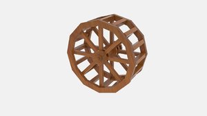 3D model water wheel