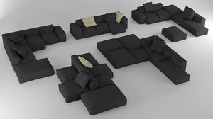 3D bonaldo peanut b01-b05 pillows model