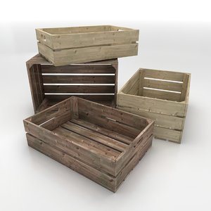 wooden crates 3D model