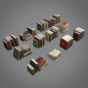 3D old books pack 001