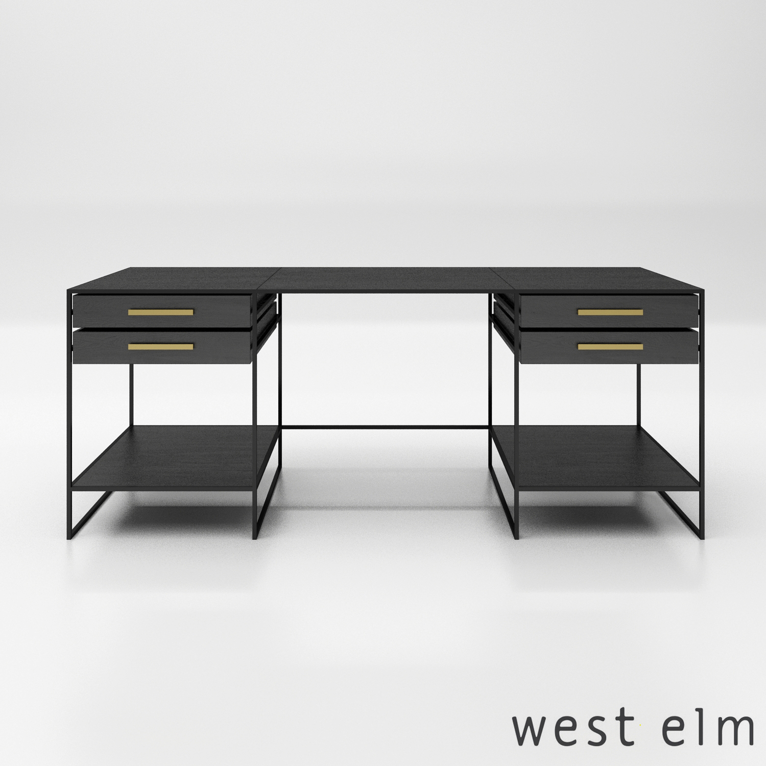 West Elm Highland Desk 3d Model Turbosquid 1208690