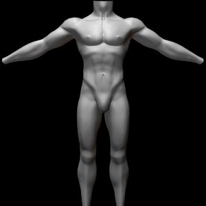 male body uv mapped 3D