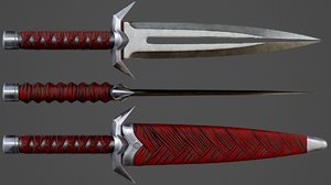 3D ready assassin knife pbr model