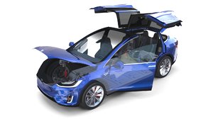 tesla x interior chassis 3D
