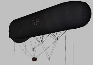 3D german observation balloon model