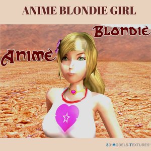 anime blondie girl 3D model