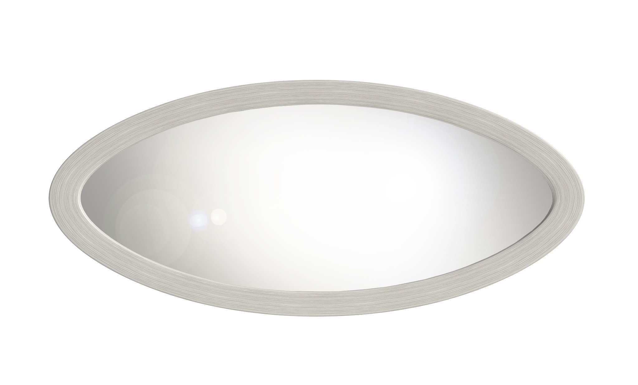 Large Oval Wall Mirror White Wood