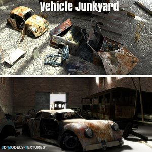 3D vehicle junkyard junk model