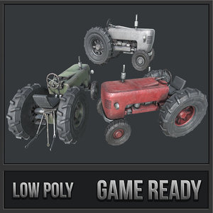 3D old tractor pbr