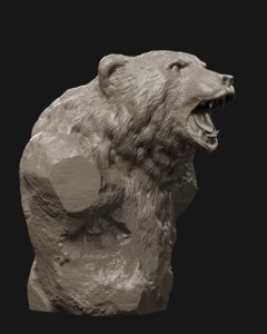bear grin bust printing 3D