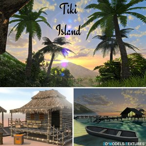 3d Tiki Models Turbosquid - tiki island roblox game