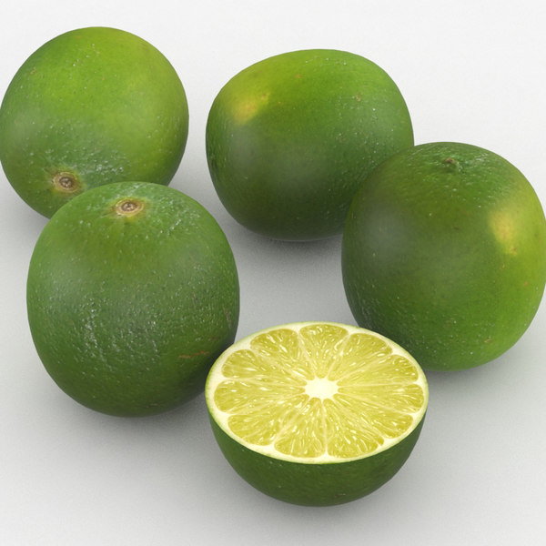 3d green lime fruit model