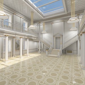 3D model classical grand staircase 2