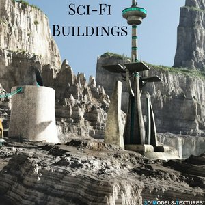 3D sci-fi buildings