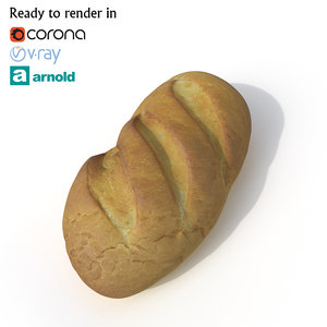 3D bread arnold corona model